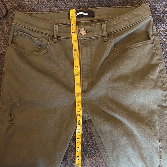 Women’s Army Green Jeans | Express | Size 10 - Picture 7 of 11